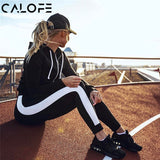 Women White Striped Yoga Pants